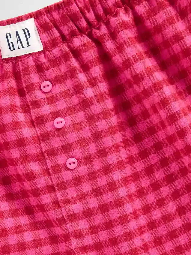 Gerecyclede flanellen pyjamakorte broeken voor kinderen