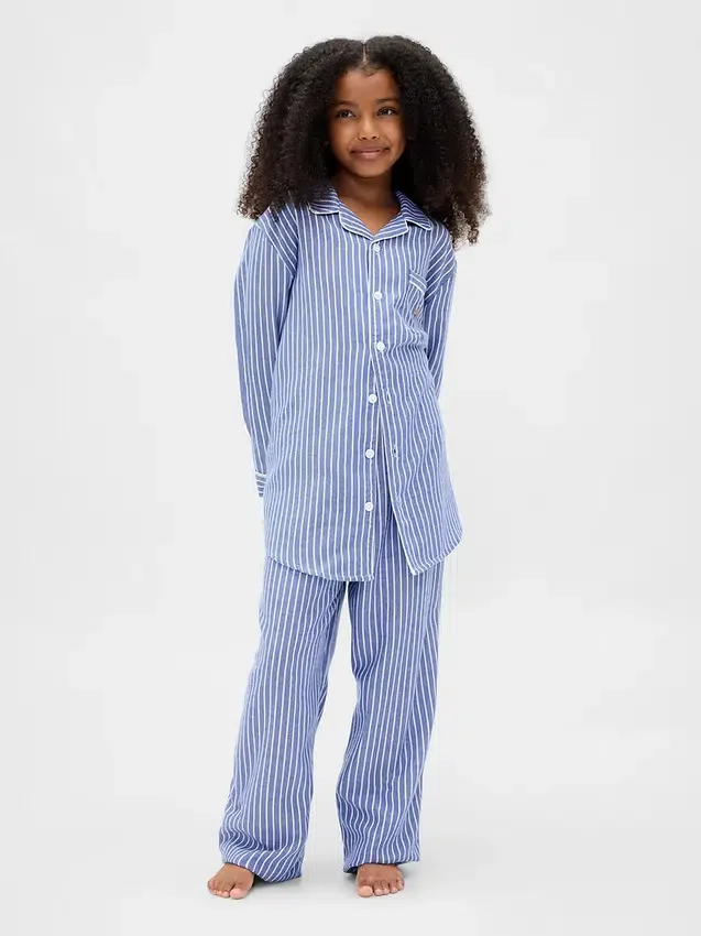 Gerecyclede flanellen pyjamaset voor kinderen