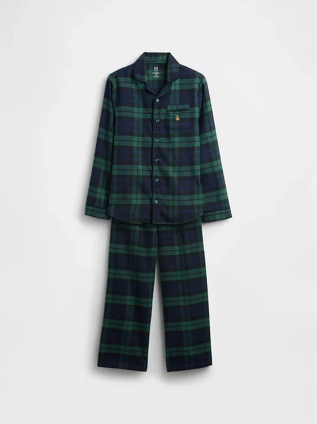 Gerecyclede flanellen pyjamaset voor kinderen