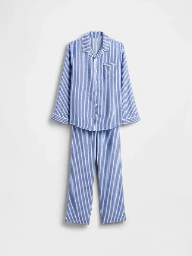 Gerecyclede flanellen pyjamaset voor kinderen