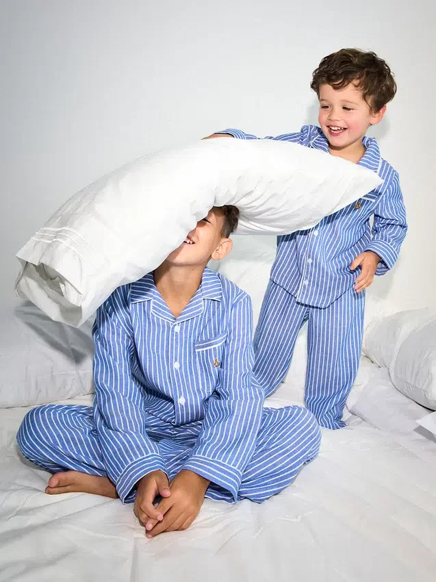Gerecyclede flanellen pyjamaset voor kinderen