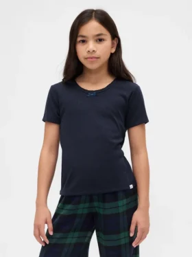 Gerecyclede Pointelle-pyjama-T-shirt voor kinderen