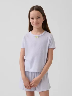 Gerecyclede Pointelle-pyjama-T-shirt voor kinderen