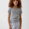 Gerecyclede Pointelle-pyjama-T-shirt voor kinderen