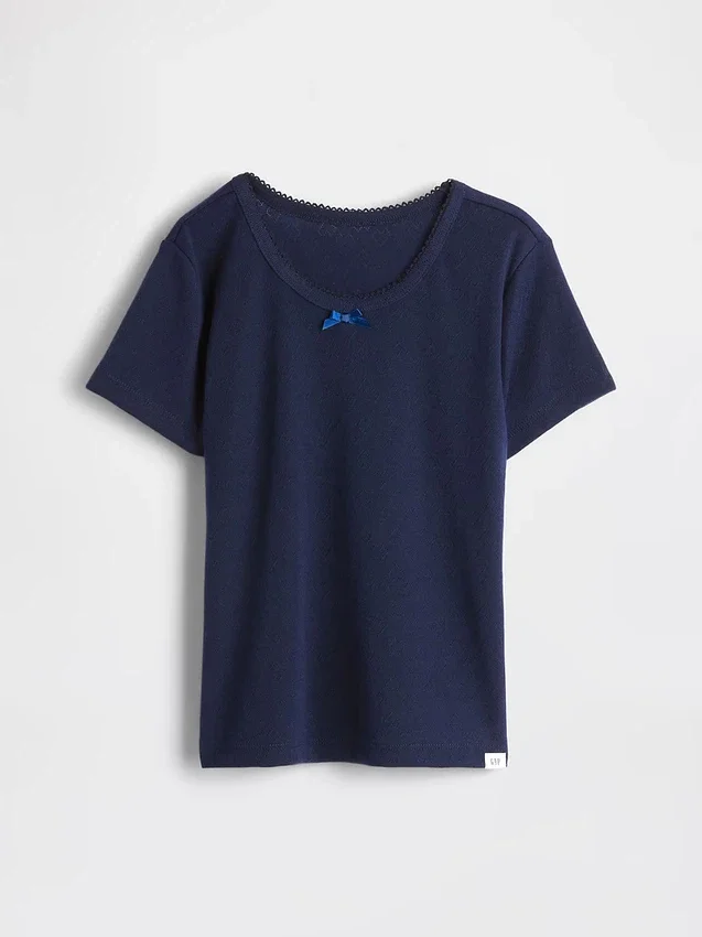 Gerecyclede Pointelle-pyjama-T-shirt voor kinderen