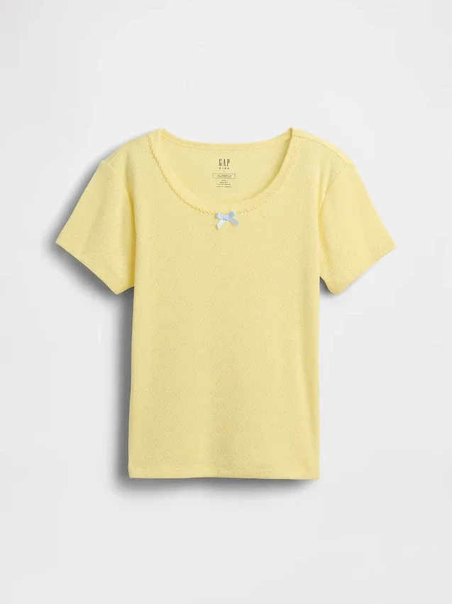 Gerecyclede Pointelle-pyjama-T-shirt voor kinderen