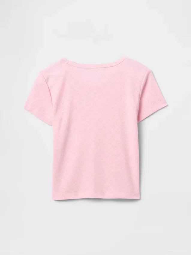 Gerecyclede Pointelle-pyjama-T-shirt voor kinderen