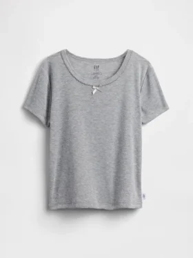 Gerecyclede Pointelle-pyjama-T-shirt voor kinderen