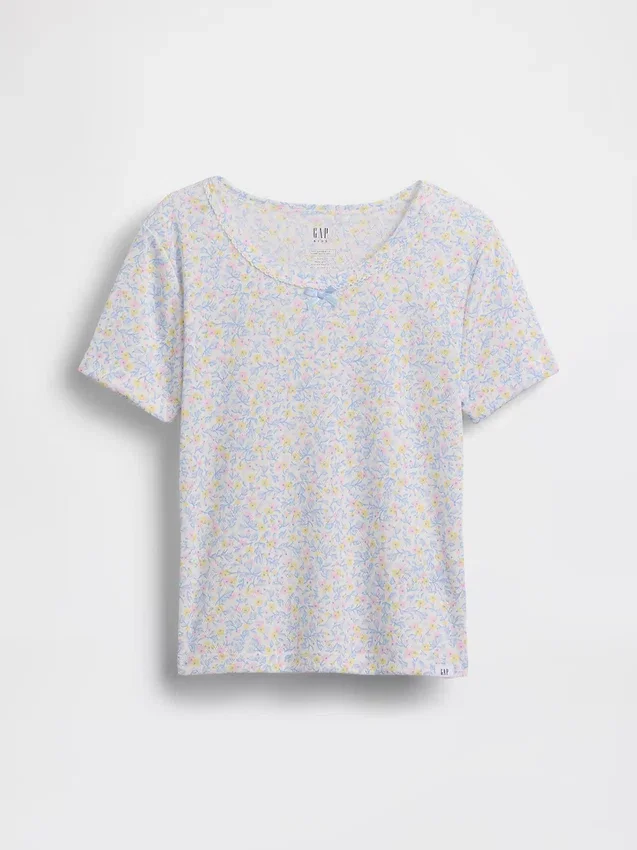 Gerecyclede Pointelle-pyjama-T-shirt voor kinderen