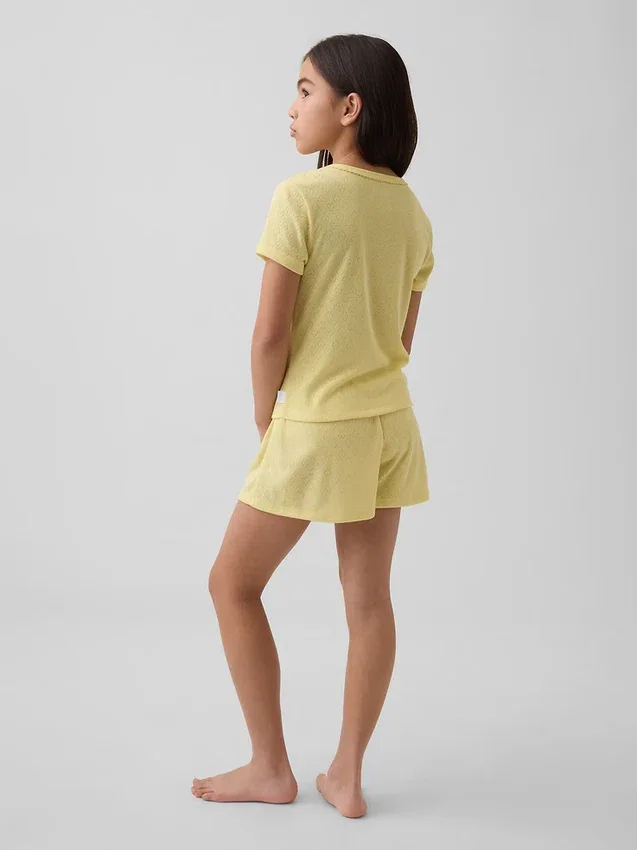 Gerecyclede Pointelle-pyjama-T-shirt voor kinderen