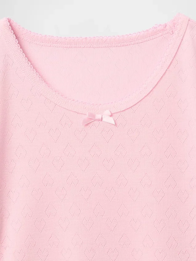 Gerecyclede Pointelle-pyjama-T-shirt voor kinderen