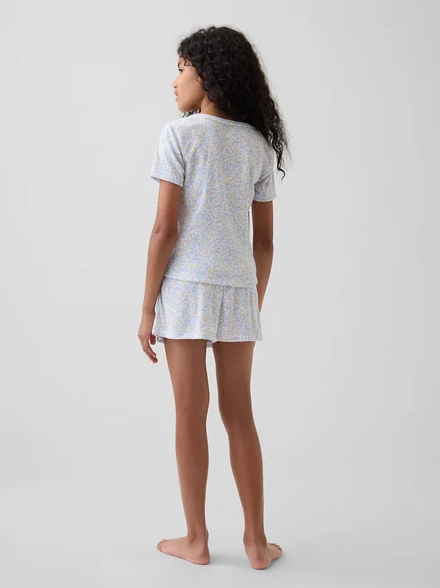 Gerecyclede Pointelle-pyjama-T-shirt voor kinderen