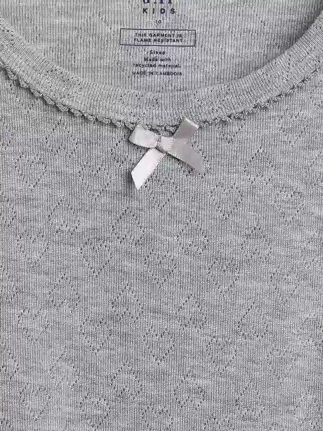 Gerecyclede Pointelle-pyjama-T-shirt voor kinderen