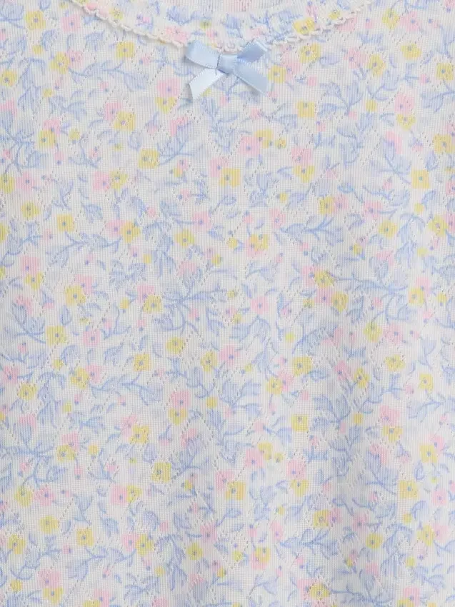 Gerecyclede Pointelle-pyjama-T-shirt voor kinderen