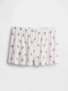 Gerecyclede pyjama-korte broek met ribboord voor kinderen