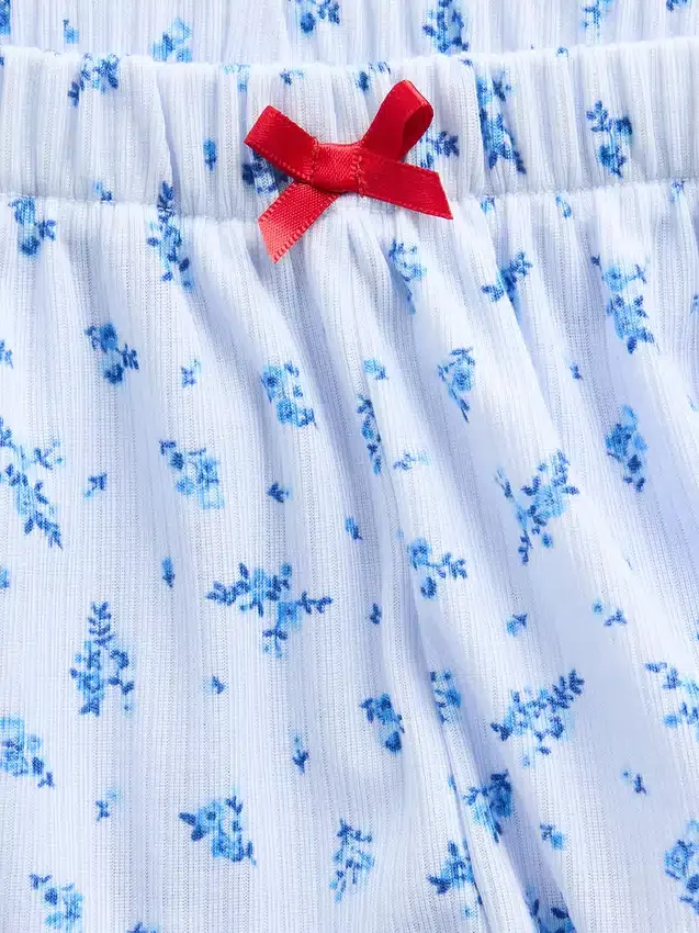 Gerecyclede pyjama-korte broek met ribboord voor kinderen