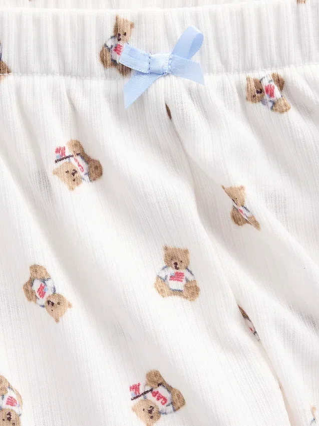 Gerecyclede pyjama-korte broek met ribboord voor kinderen