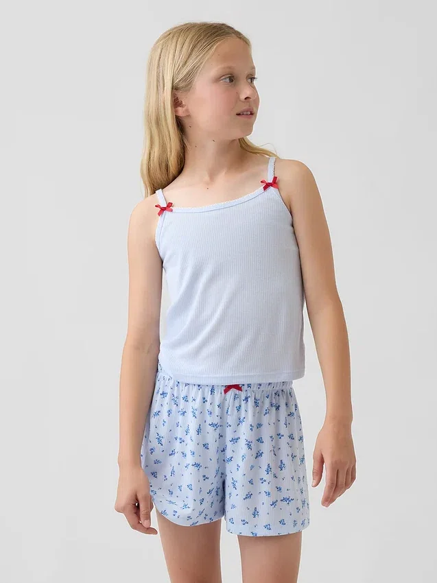 Gerecyclede ribgebreide pyjamashirt voor kinderen