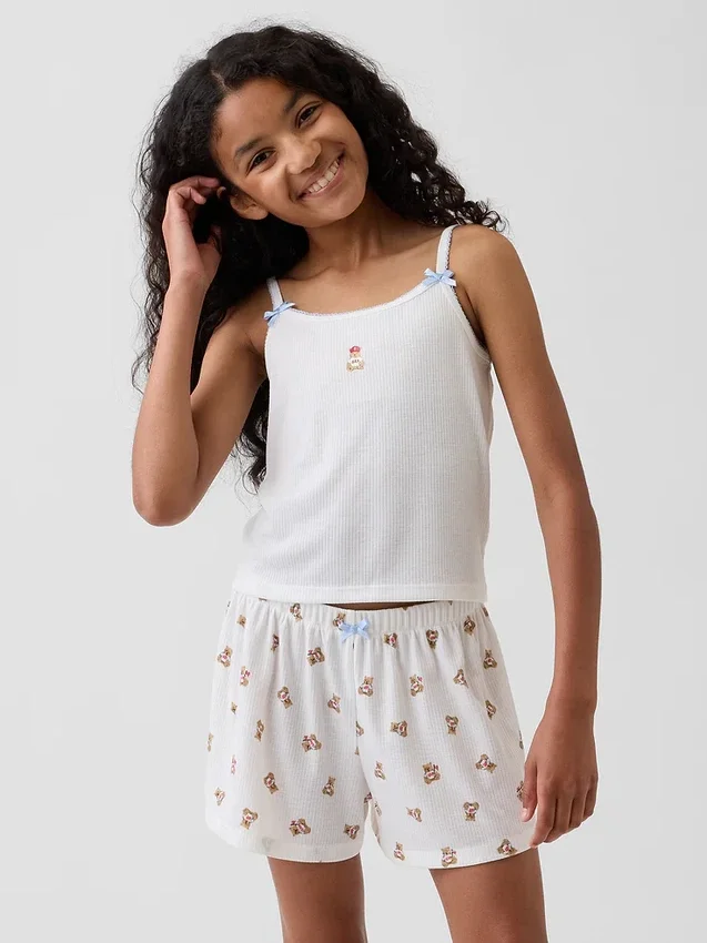 Gerecyclede ribgebreide pyjamashirt voor kinderen