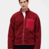 Gerecyclede Sherpa-jas met oversized logo en ritssluiting