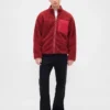 Gerecyclede Sherpa-jas met oversized logo en ritssluiting