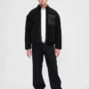 Gerecyclede Sherpa-jas met oversized logo en ritssluiting