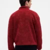 Gerecyclede Sherpa-jas met oversized logo en ritssluiting
