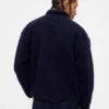 Gerecyclede Sherpa-jas met oversized logo en ritssluiting