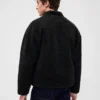 Gerecyclede Sherpa-jas met oversized logo en ritssluiting