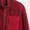 Gerecyclede Sherpa-jas met oversized logo en ritssluiting