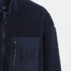 Gerecyclede Sherpa-jas met oversized logo en ritssluiting