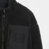 Gerecyclede Sherpa-jas met oversized logo en ritssluiting