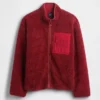 Gerecyclede Sherpa-jas met oversized logo en ritssluiting
