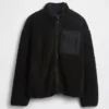 Gerecyclede Sherpa-jas met oversized logo en ritssluiting