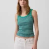 Geribde tanktop met ronde hals