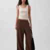 Geribde tanktop met ronde hals