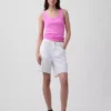 Geribde tanktop met ronde hals