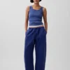 Geribde tanktop met ronde hals