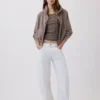 Geribde tanktop met ronde hals
