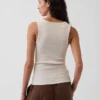 Geribde tanktop met ronde hals