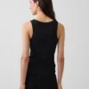 Geribde tanktop met ronde hals