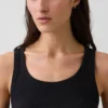 Geribde tanktop met ronde hals