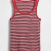 Geribde tanktop met ronde hals