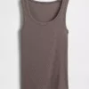 Geribde tanktop met ronde hals