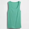 Geribde tanktop met ronde hals