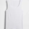 Geribde tanktop met ronde hals