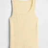 Geribde tanktop met ronde hals
