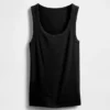 Geribde tanktop met ronde hals