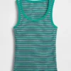 Geribde tanktop met ronde hals