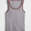 Geribde tanktop met ronde hals